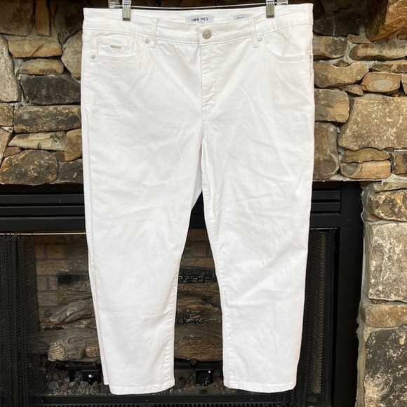 Nine West White Denim Jeans Chrystie Capri Womens 14 - Picture 1 of 8
